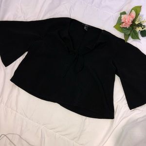 Black Flowy Crop Top